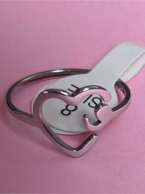 Semicolon heart ring